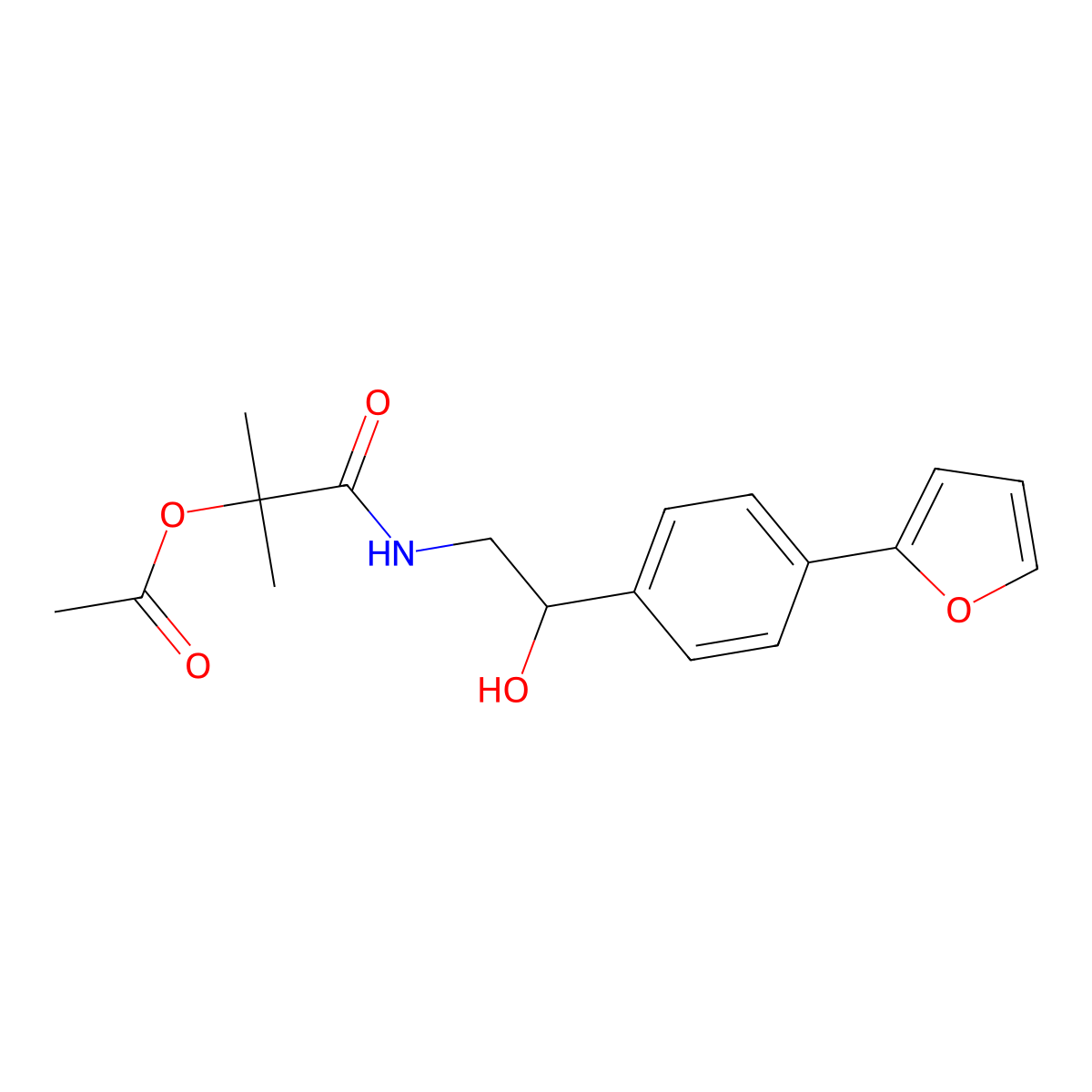 1-({2-[4-(Furan-2-yl)phenyl]-2-hydroxyethyl}carbamoyl)-1-methylethyl acetate molecular structure, CAS 2097889-02-4