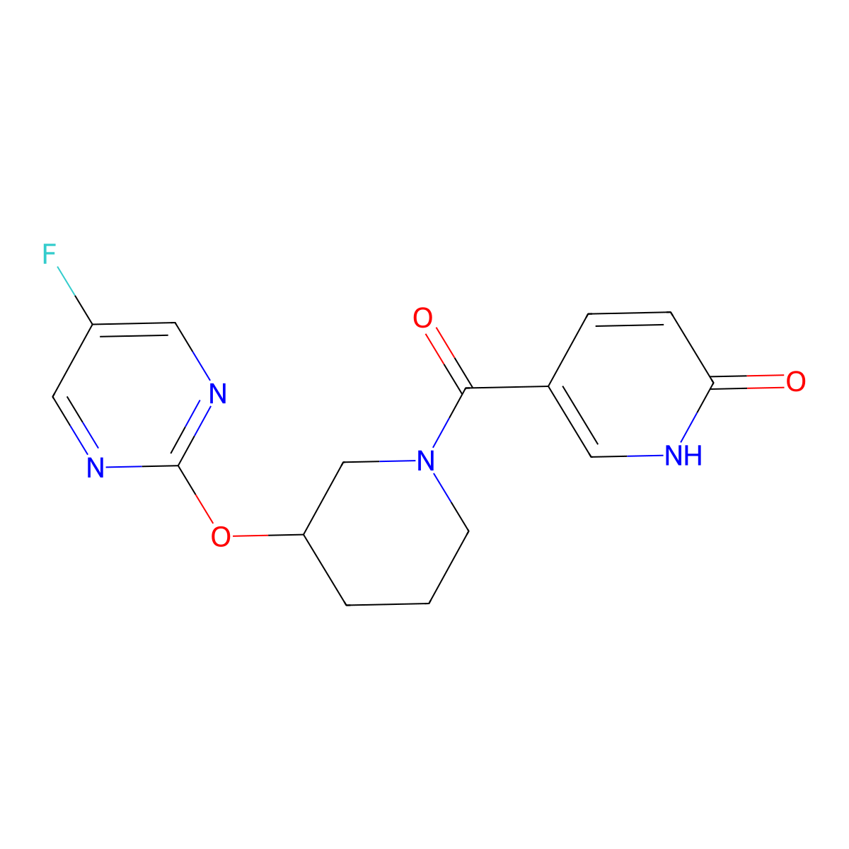 5-(3-((5-fluoropyrimidin-2-yl)oxy)piperidine-1-carbonyl)pyridin-2(1H)-one molecular structure, CAS 2097889-13-7