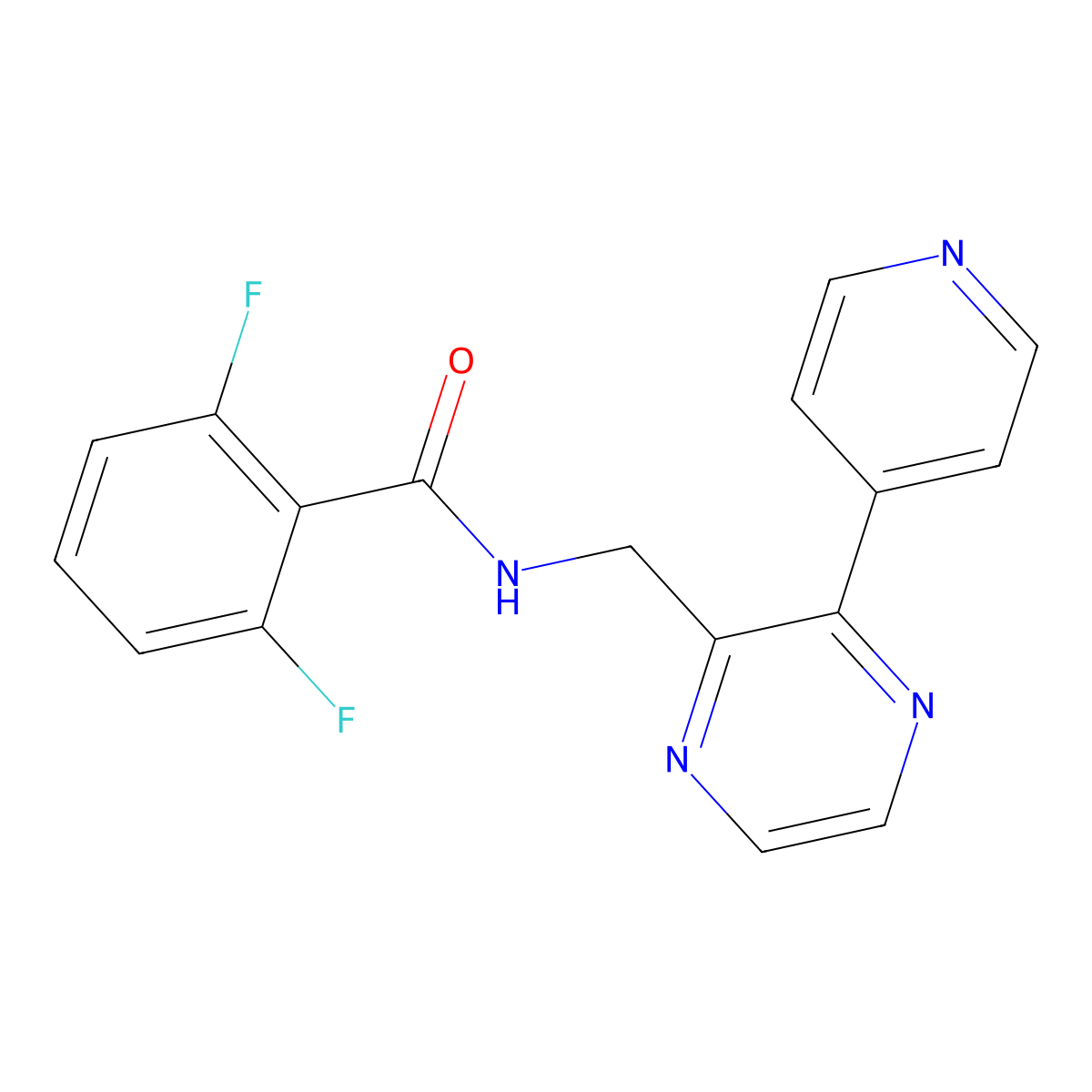 2,6-difluoro-N-{[3-(pyridin-4-yl)pyrazin-2-yl]methyl}benzamide molecular structure, CAS 2097889-15-9