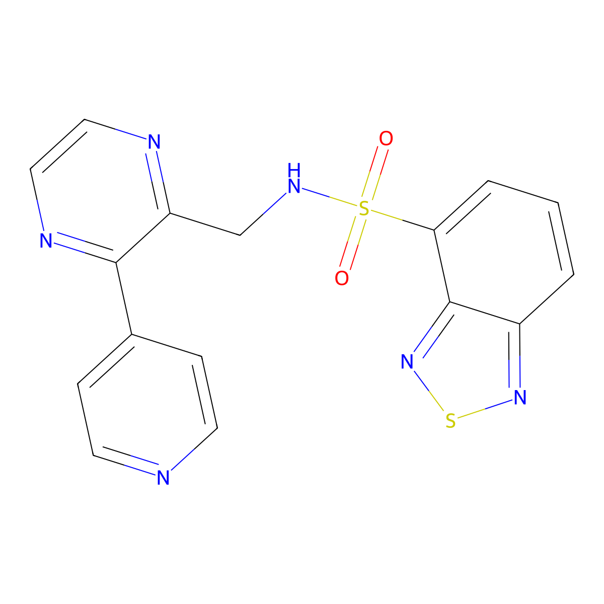 N-{[3-(pyridin-4-yl)pyrazin-2-yl]methyl}-2,1,3-benzothiadiazole-4-sulfonamide molecular structure, CAS 2097889-20-6