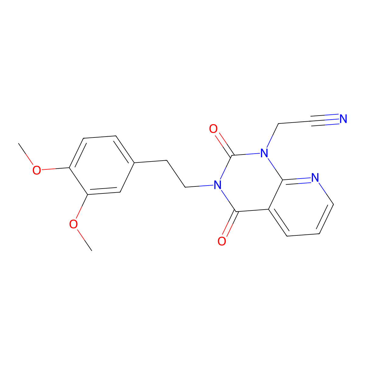 2-{3-[2-(3,4-dimethoxyphenyl)ethyl]-2,4-dioxo-1H,2H,3H,4H-pyrido[2,3-d]pyrimidin-1-yl}acetonitrile molecular structure, CAS 2097889-24-0