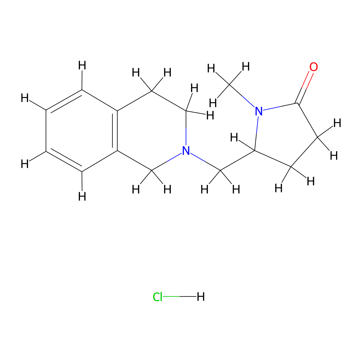 1-Methyl-5-[(1,2,3,4-tetrahydroisoquinolin-2-yl)methyl]pyrrolidin-2-one hydrochloride molecular structure, CAS 2097889-27-3