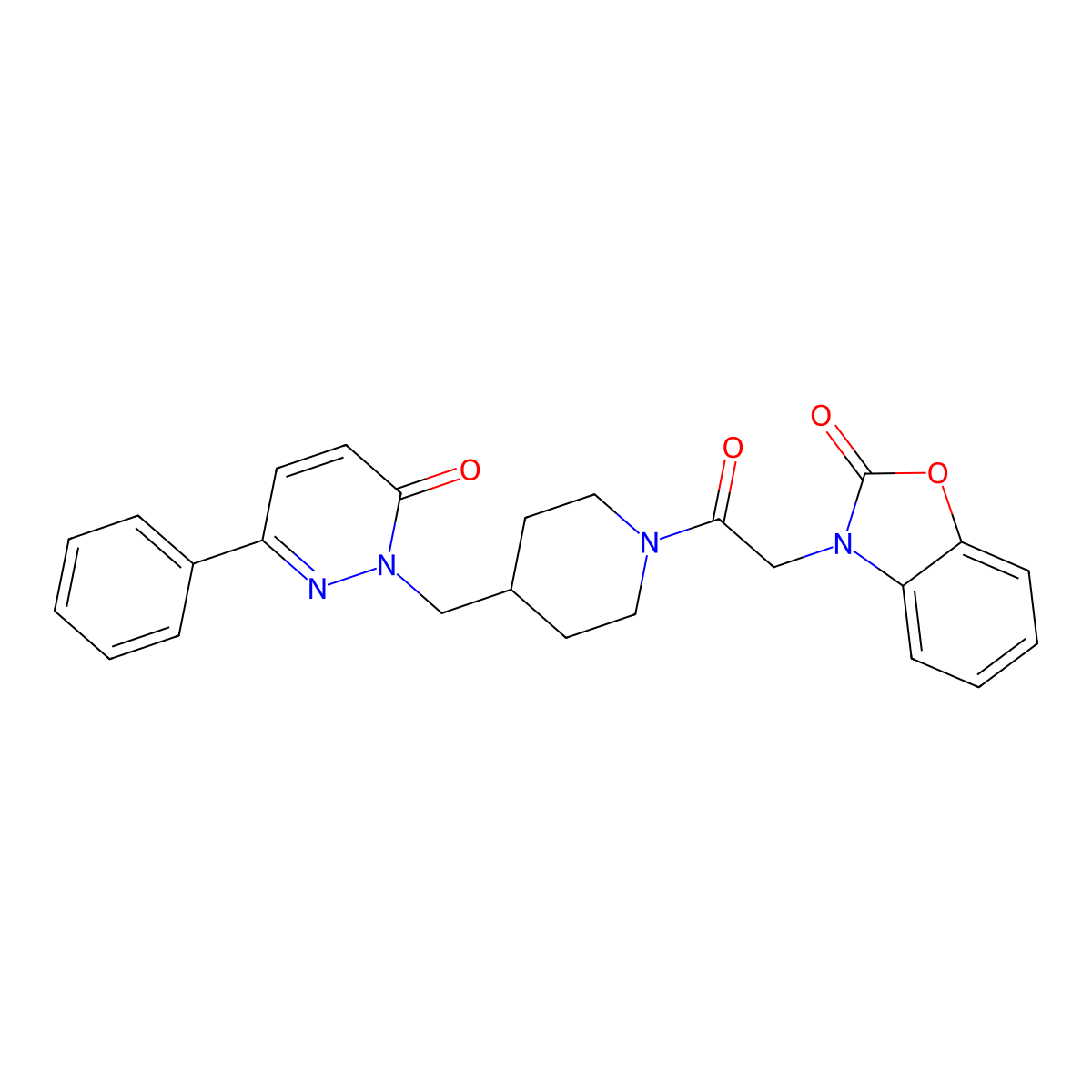 3-(2-Oxo-2-{4-[(6-oxo-3-phenyl-1,6-dihydropyridazin-1-yl)methyl]piperidin-1-yl}ethyl)-2,3-dihydro-1,3-benzoxazol-2-one molecular structure, CAS 2097889-28-4