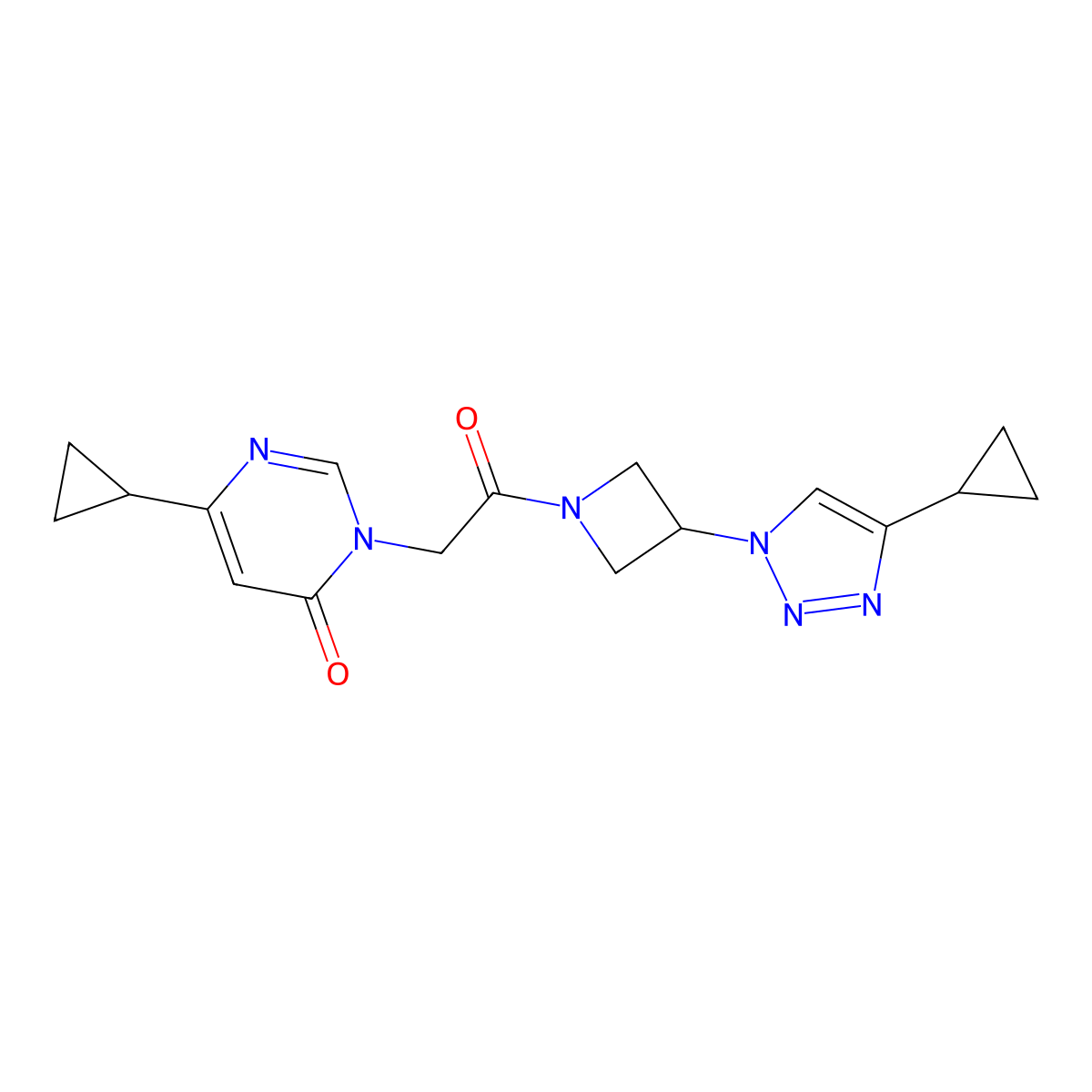 6-cyclopropyl-3-(2-(3-(4-cyclopropyl-1H-1,2,3-triazol-1-yl)azetidin-1-yl)-2-oxoethyl)pyrimidin-4(3H)-one molecular structure, CAS 2097889-36-4