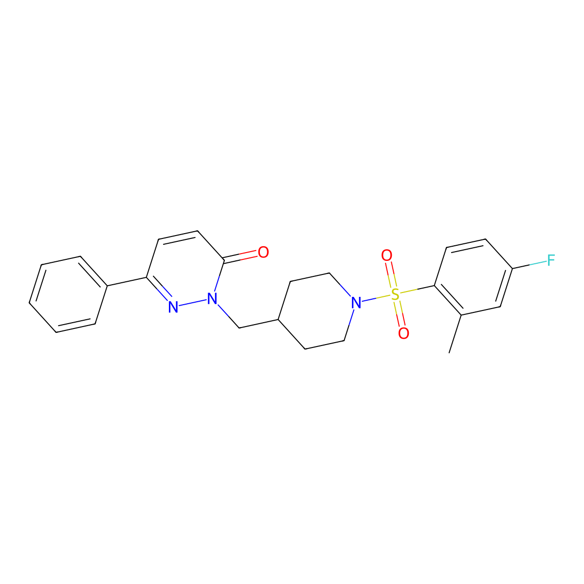 2-{[1-(4-Fluoro-2-methylbenzenesulfonyl)piperidin-4-yl]methyl}-6-phenyl-2,3-dihydropyridazin-3-one molecular structure, CAS 2097889-39-7