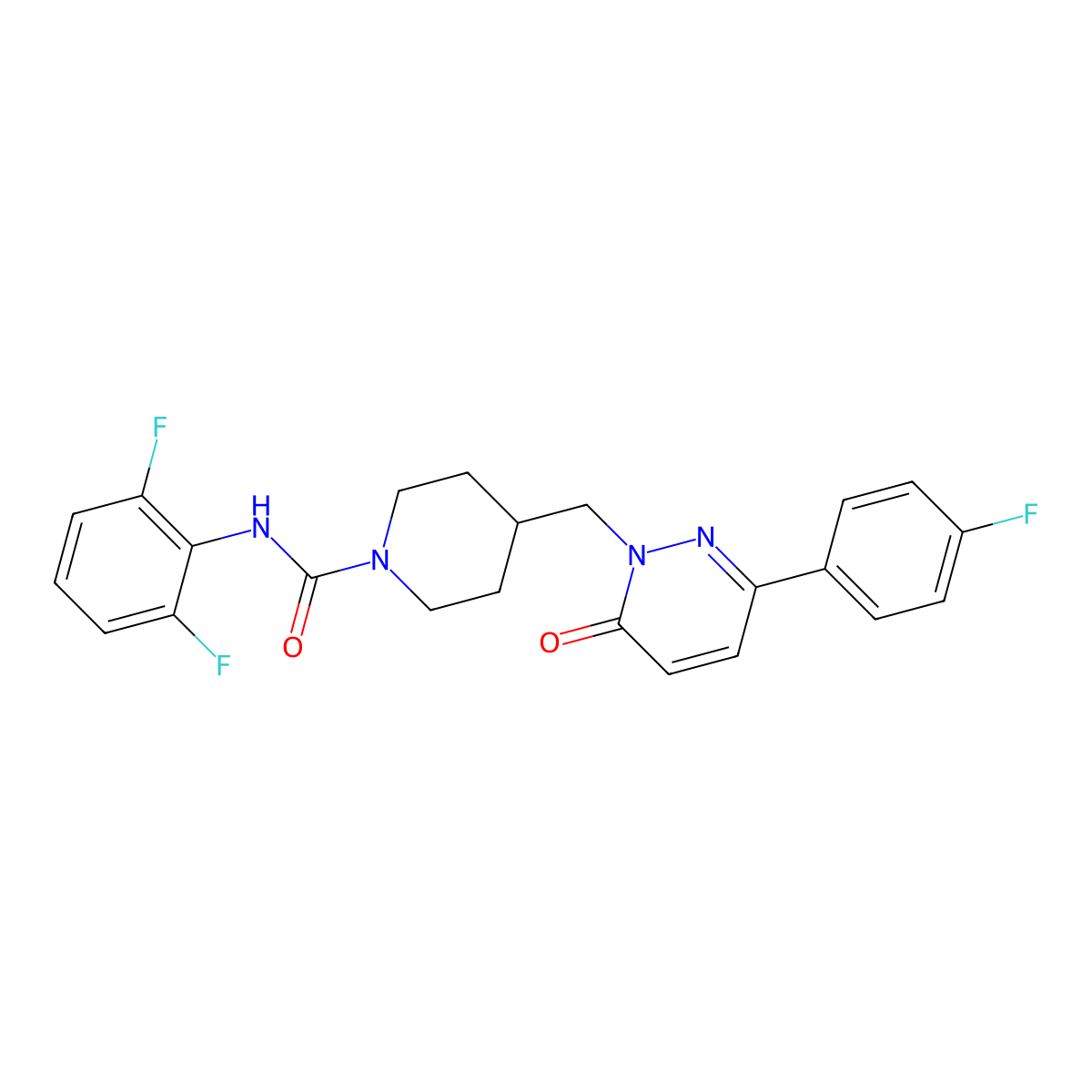N-(2,6-difluorophenyl)-4-{[3-(4-fluorophenyl)-6-oxo-1,6-dihydropyridazin-1-yl]methyl}piperidine-1-carboxamide molecular structure, CAS 2097889-42-2