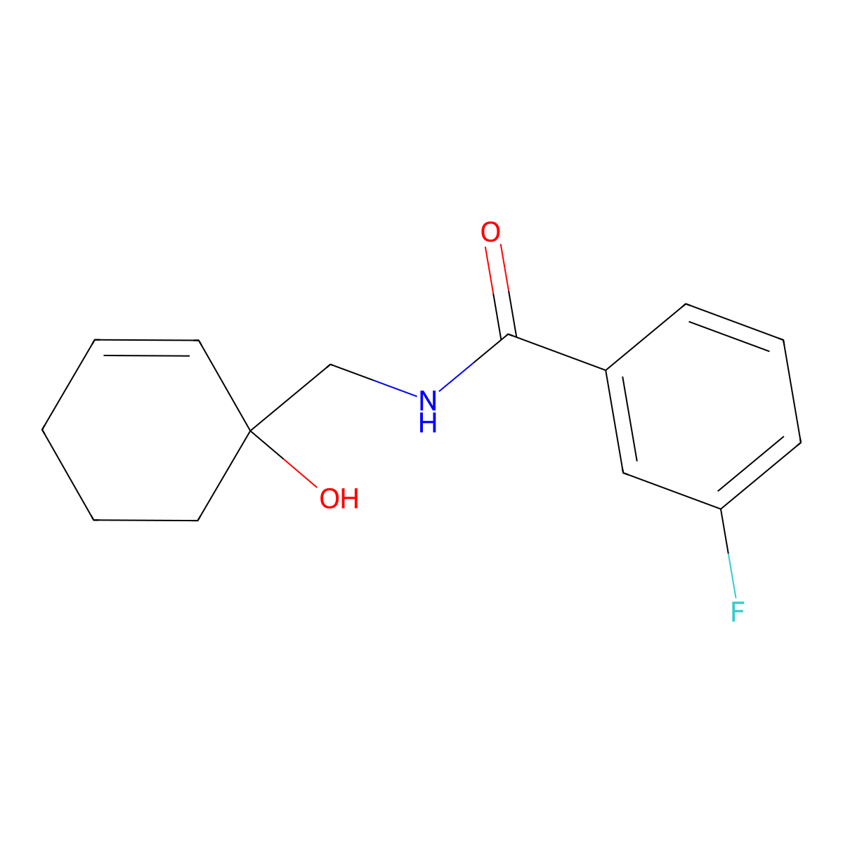3-fluoro-N-[(1-hydroxycyclohex-2-en-1-yl)methyl]benzamide molecular structure, CAS 2097889-50-2