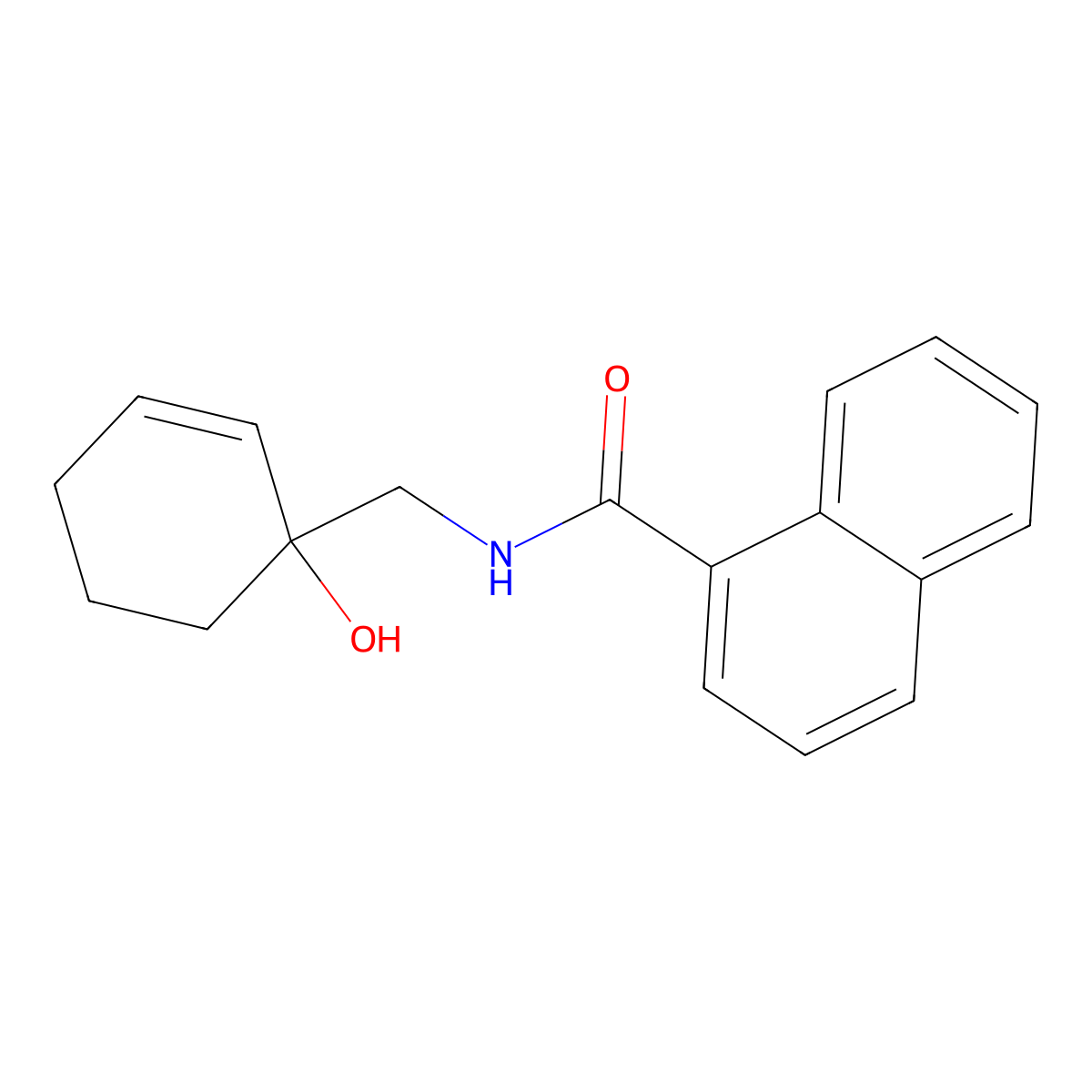 N-[(1-hydroxycyclohex-2-en-1-yl)methyl]naphthalene-1-carboxamide molecular structure, CAS 2097889-57-9