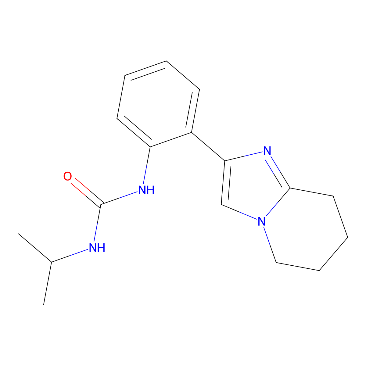 1-Isopropyl-3-(2-(5,6,7,8-tetrahydroimidazo[1,2-a]pyridin-2-yl)phenyl)urea molecular structure, CAS 2097889-60-4