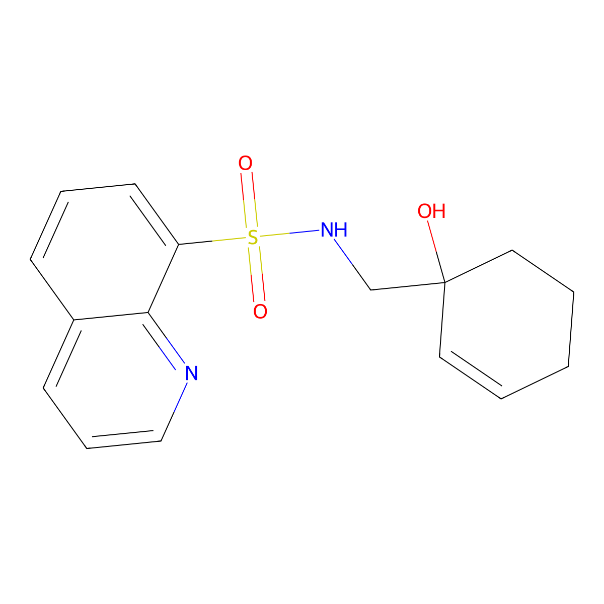 N-[(1-hydroxycyclohex-2-en-1-yl)methyl]quinoline-8-sulfonamide molecular structure, CAS 2097889-62-6
