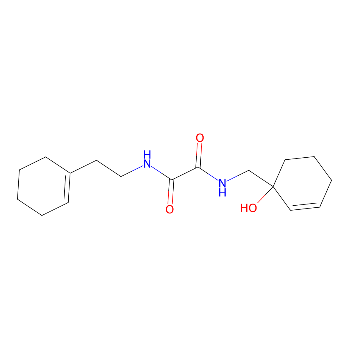 N'-[2-(cyclohex-1-en-1-yl)ethyl]-N-[(1-hydroxycyclohex-2-en-1-yl)methyl]ethanediamide molecular structure, CAS 2097889-63-7