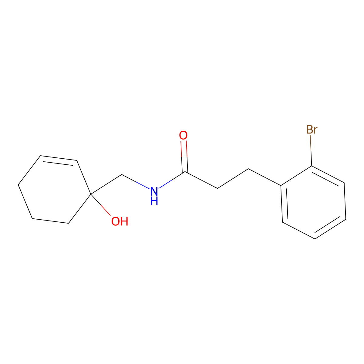3-(2-bromophenyl)-N-[(1-hydroxycyclohex-2-en-1-yl)methyl]propanamide molecular structure, CAS 2097889-68-2