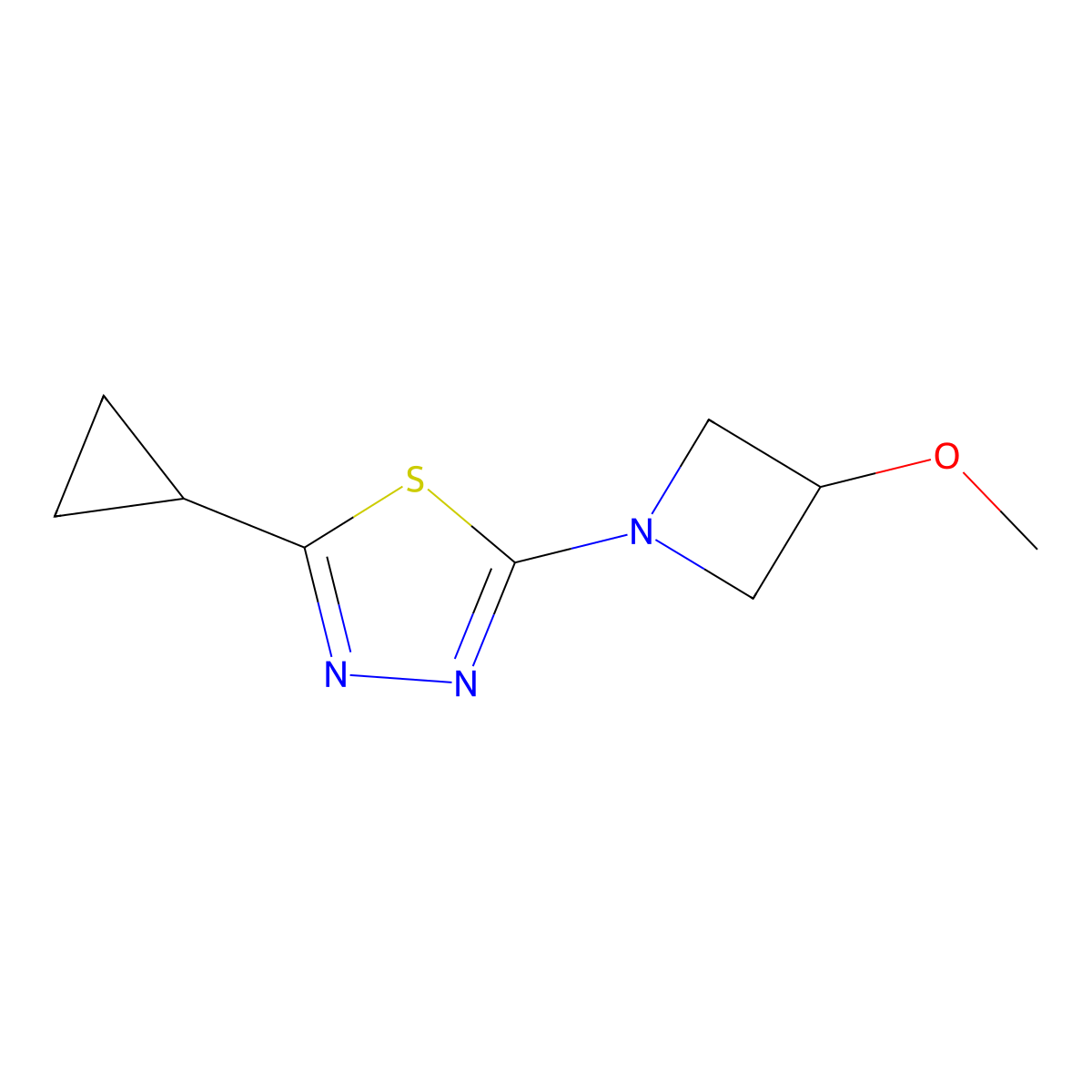 2-Cyclopropyl-5-(3-methoxyazetidin-1-yl)-1,3,4-thiadiazole molecular structure, CAS 2097889-87-5