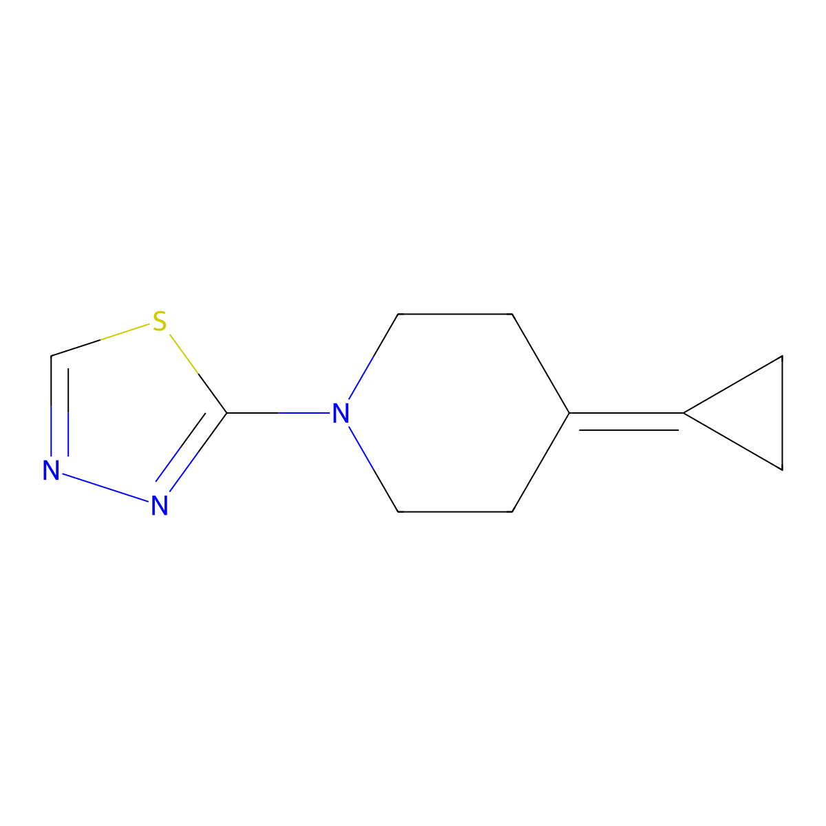 2-(4-Cyclopropylidenepiperidin-1-yl)-1,3,4-thiadiazole molecular structure, CAS 2097889-91-1