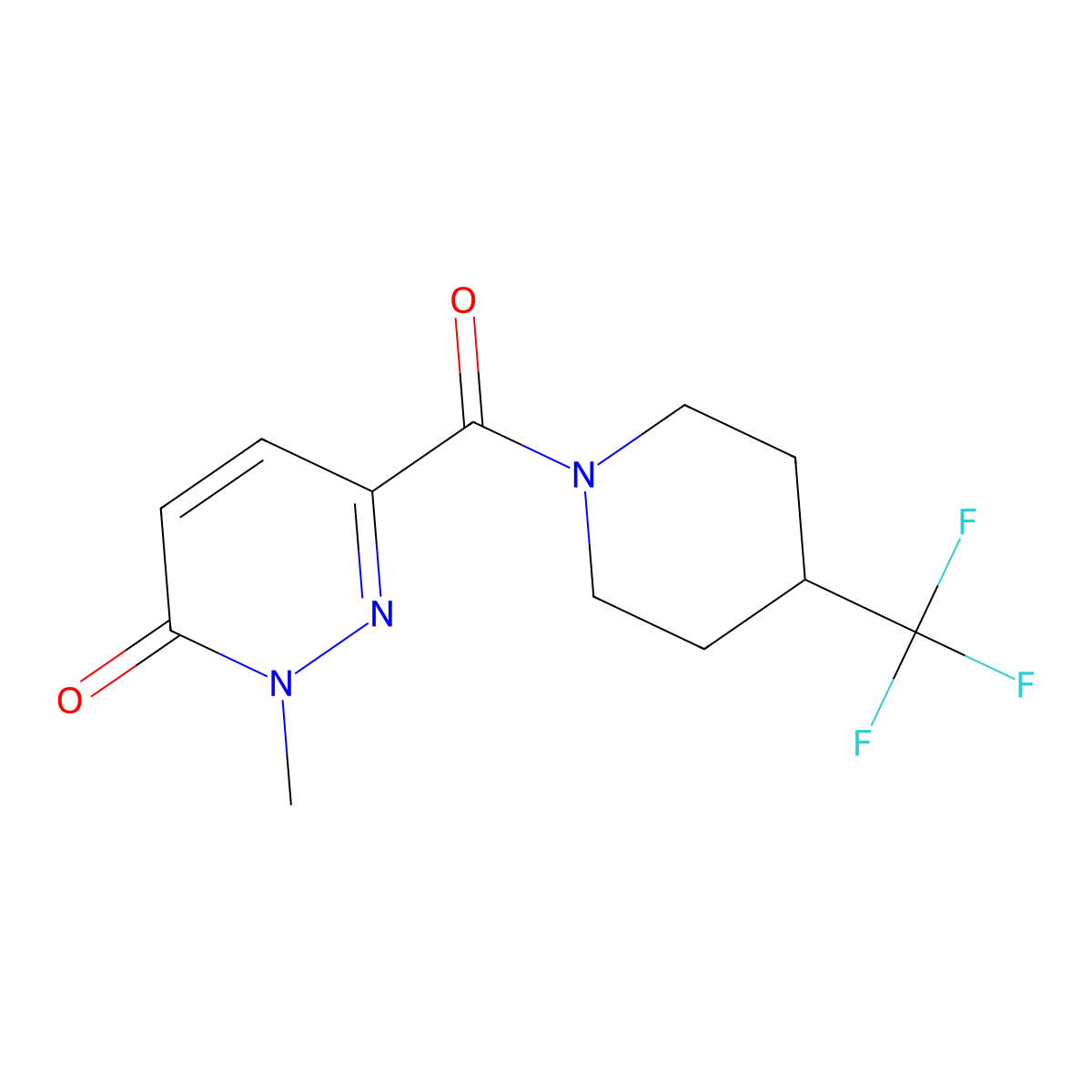 2-Methyl-6-[4-(trifluoromethyl)piperidine-1-carbonyl]-2,3-dihydropyridazin-3-one molecular structure, CAS 2097889-95-5