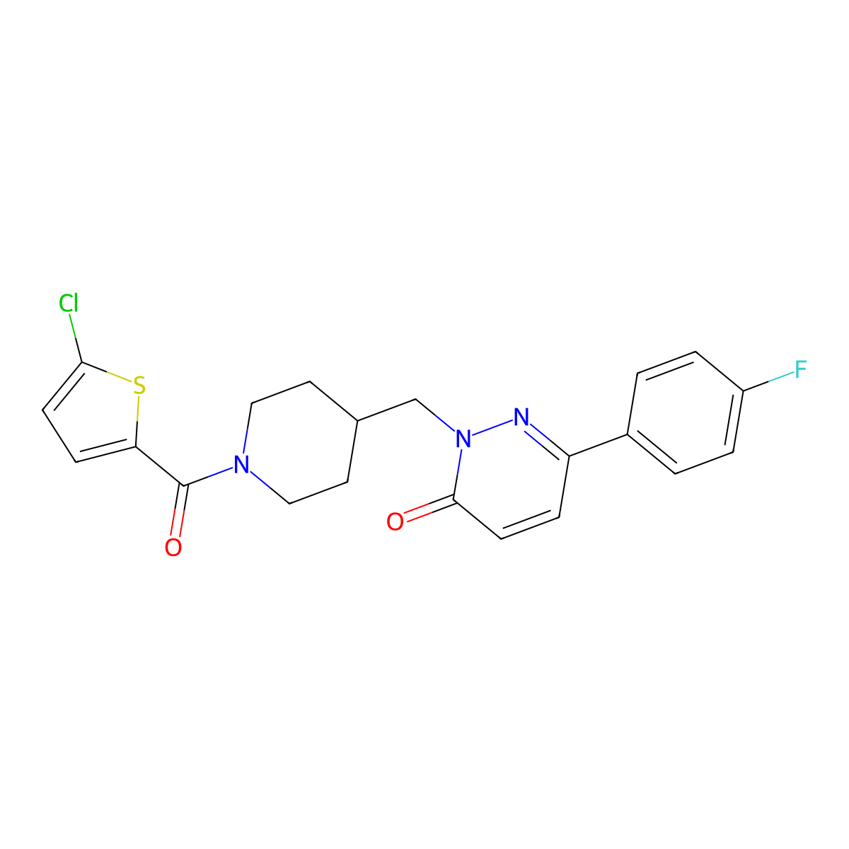2-{[1-(5-Chlorothiophene-2-carbonyl)piperidin-4-yl]methyl}-6-(4-fluorophenyl)-2,3-dihydropyridazin-3-one molecular structure, CAS 2097889-96-6