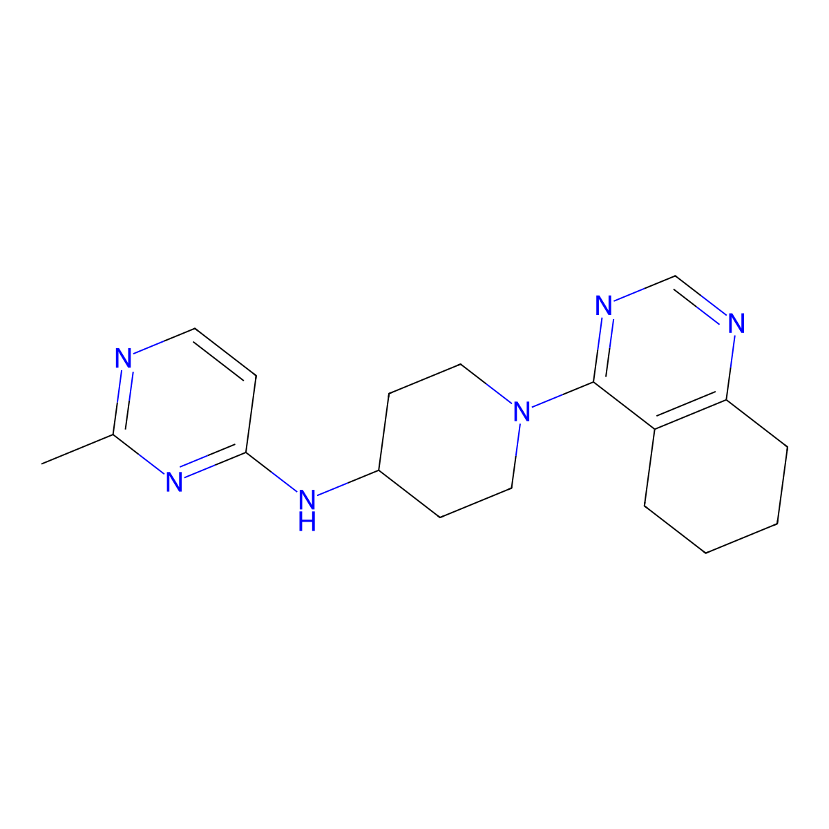 2-methyl-N-[1-(5,6,7,8-tetrahydroquinazolin-4-yl)piperidin-4-yl]pyrimidin-4-amine molecular structure, CAS 2097889-98-8