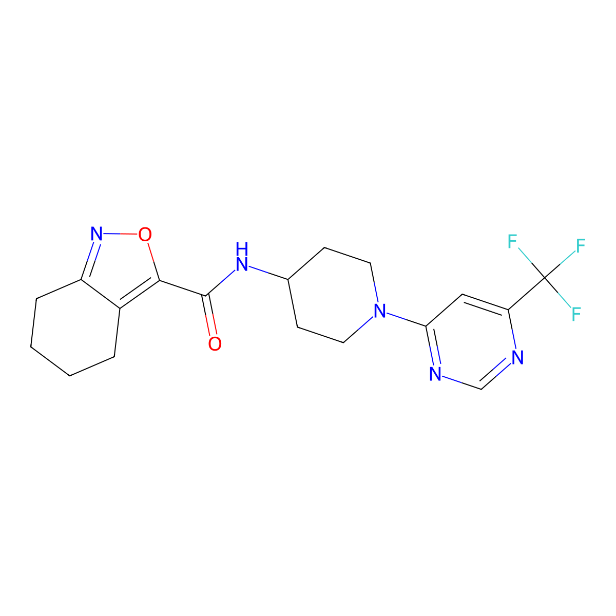 N-{1-[6-(trifluoromethyl)pyrimidin-4-yl]piperidin-4-yl}-4,5,6,7-tetrahydro-2,1-benzoxazole-3-carboxamide molecular structure, CAS 2097890-12-3