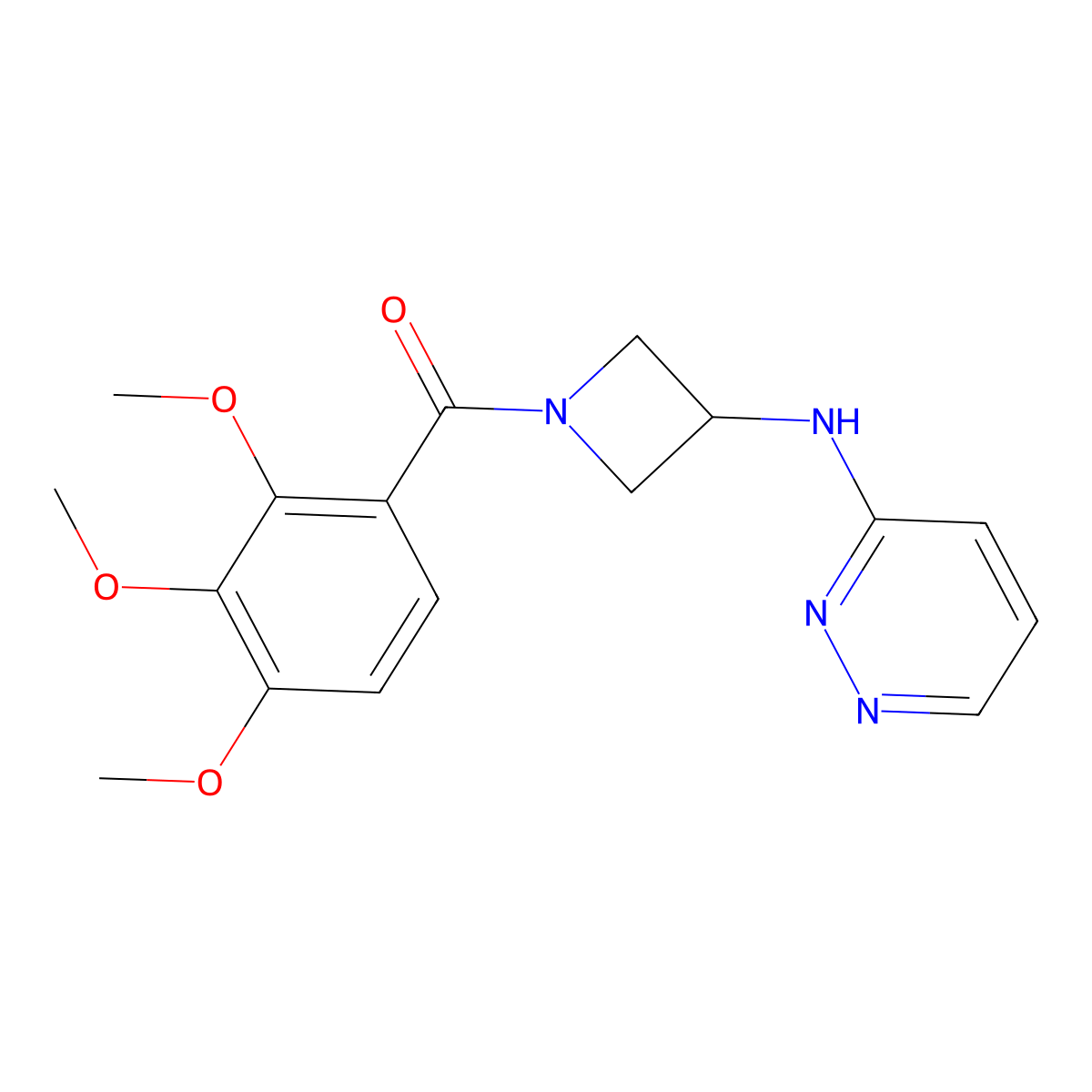 N-[1-(2,3,4-trimethoxybenzoyl)azetidin-3-yl]pyridazin-3-amine molecular structure, CAS 2097890-13-4