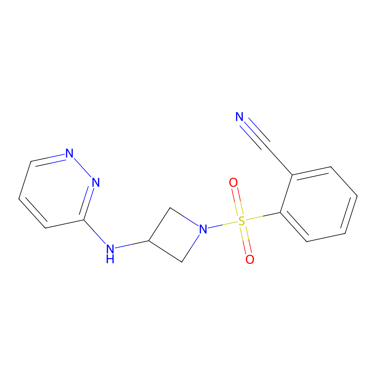 2-({3-[(Pyridazin-3-yl)amino]azetidin-1-yl}sulfonyl)benzonitrile molecular structure, CAS 2097890-17-8