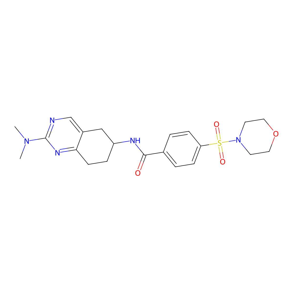 N-[2-(dimethylamino)-5,6,7,8-tetrahydroquinazolin-6-yl]-4-(morpholine-4-sulfonyl)benzamide molecular structure, CAS 2097890-26-9
