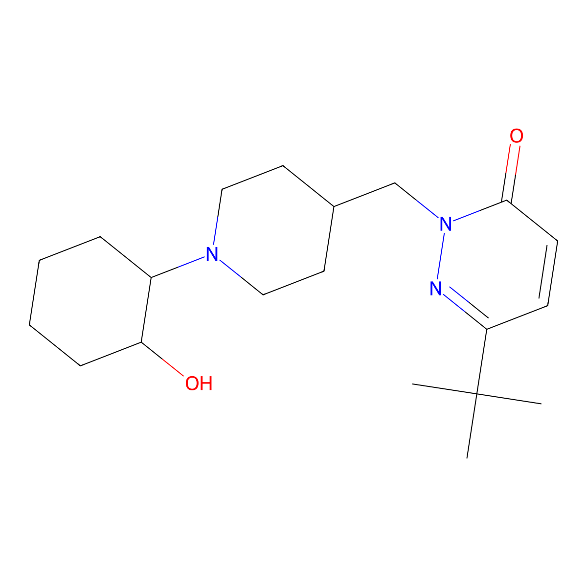 6-Tert-butyl-2-{[1-(2-hydroxycyclohexyl)piperidin-4-yl]methyl}-2,3-dihydropyridazin-3-one molecular structure, CAS 2097890-38-3