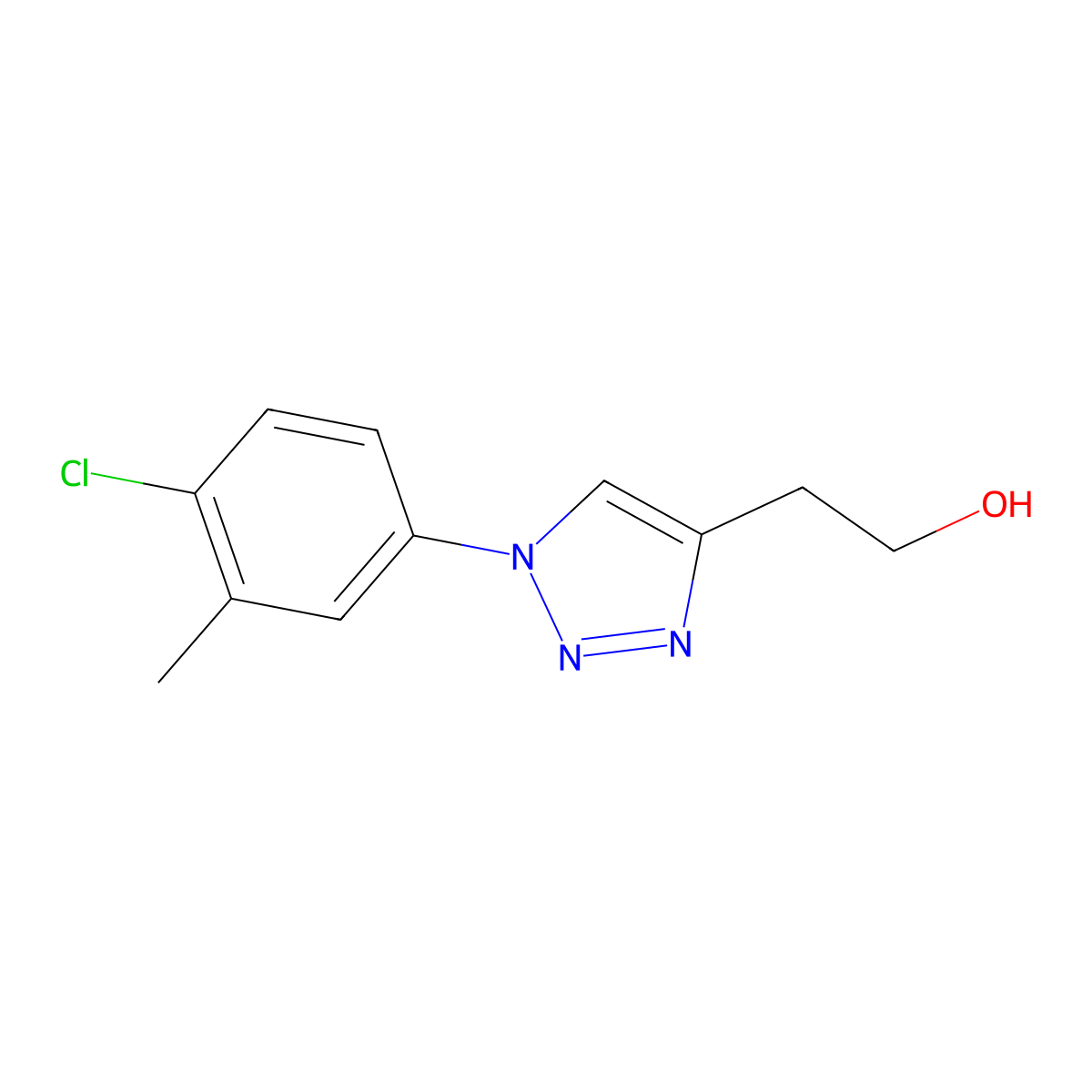 2-[1-(4-chloro-3-methylphenyl)-1H-1,2,3-triazol-4-yl]ethan-1-ol molecular structure, CAS 2097890-39-4