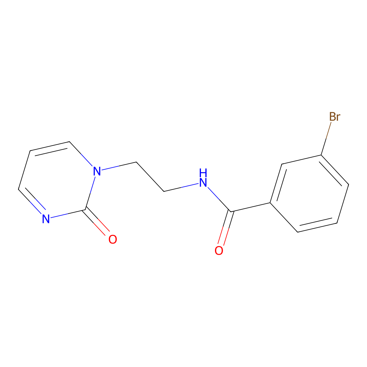 3-bromo-N-[2-(2-oxo-1,2-dihydropyrimidin-1-yl)ethyl]benzamide molecular structure, CAS 2097890-40-7