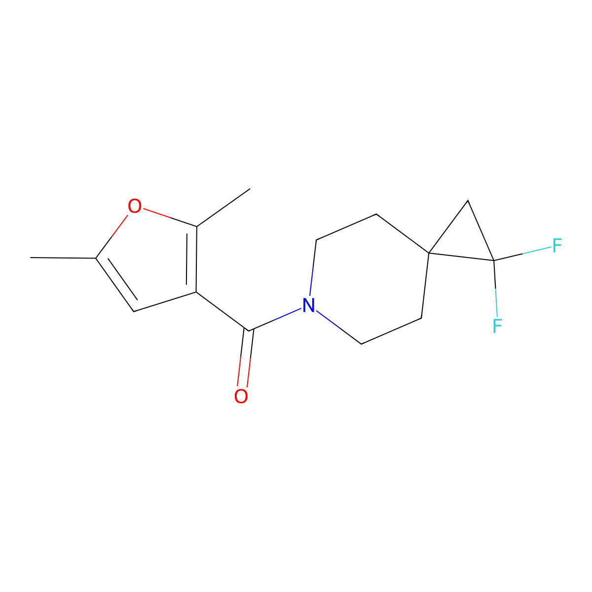 6-(2,5-Dimethylfuran-3-carbonyl)-1,1-difluoro-6-azaspiro[2.5]octane molecular structure, CAS 2097890-42-9