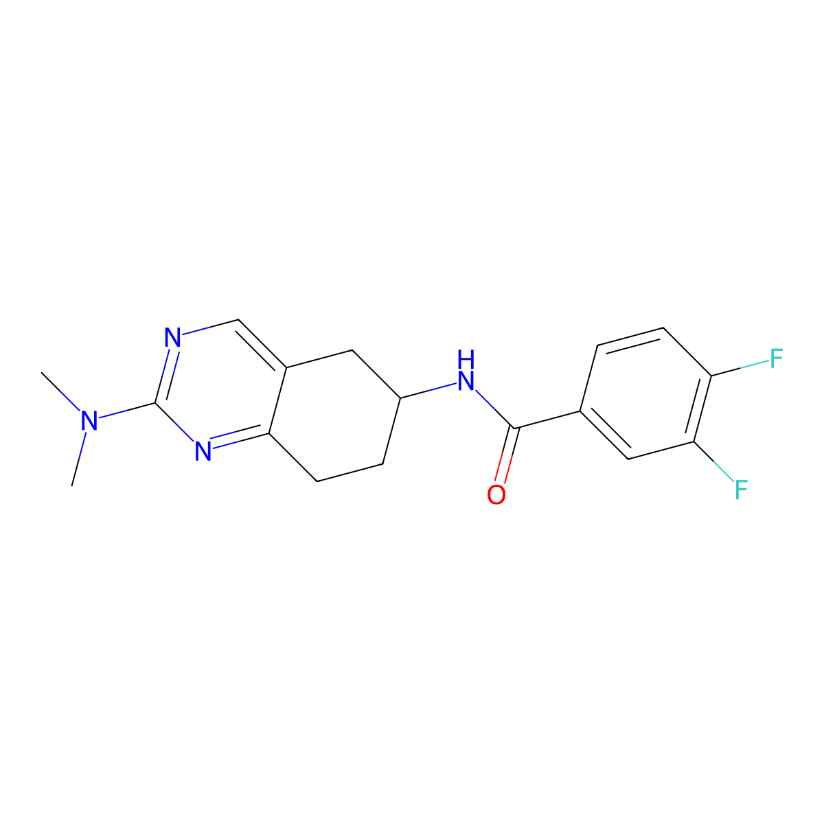 N-[2-(dimethylamino)-5,6,7,8-tetrahydroquinazolin-6-yl]-3,4-difluorobenzamide molecular structure, CAS 2097890-53-2