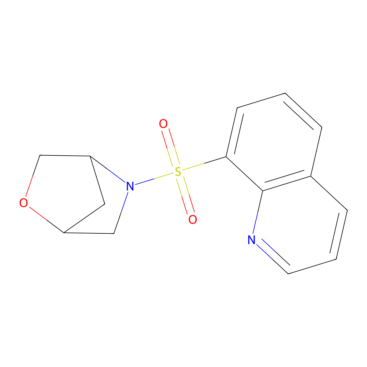 5-(Quinolin-8-ylsulfonyl)-2-oxa-5-azabicyclo[2.2.1]heptane molecular structure, CAS 2097890-55-4