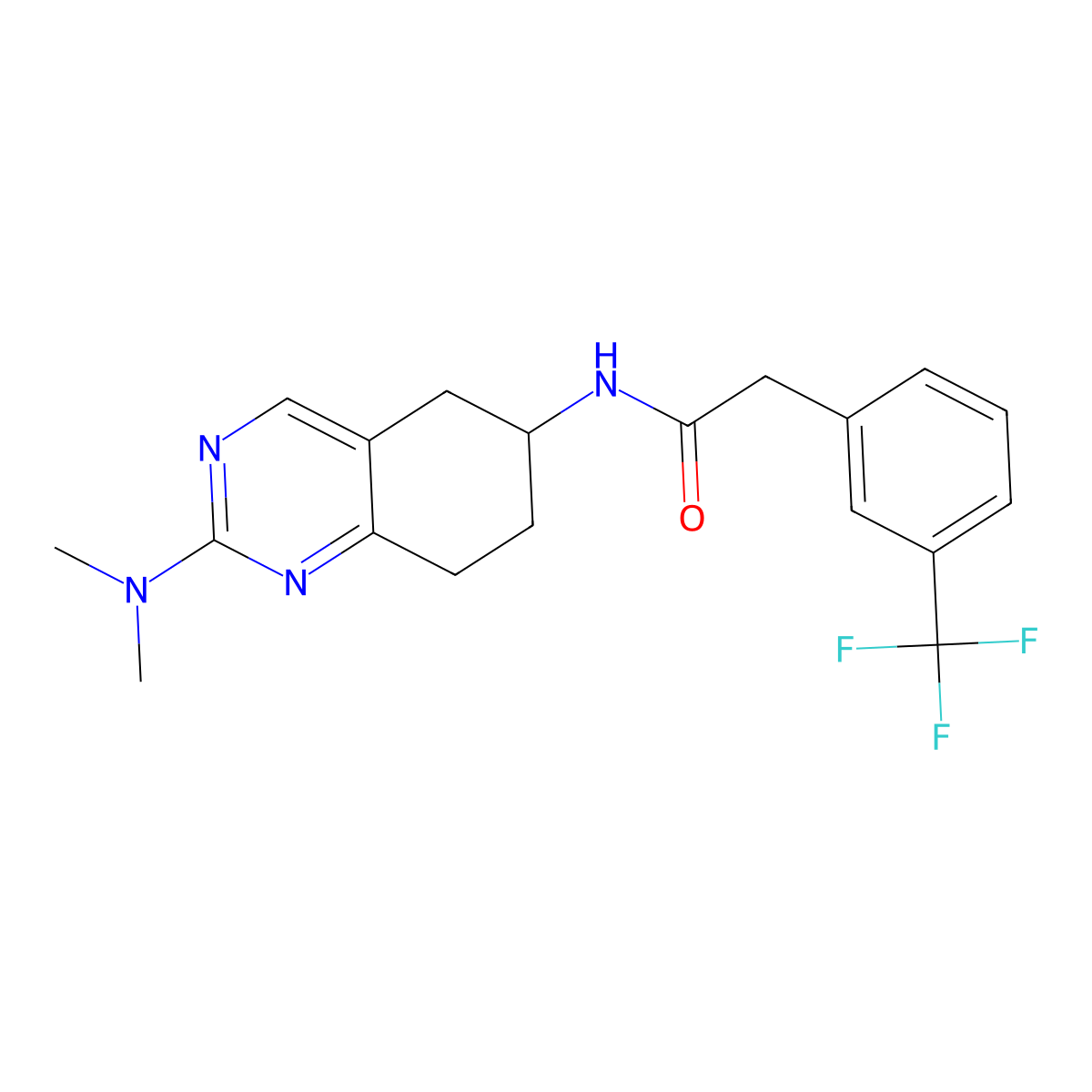 N-[2-(dimethylamino)-5,6,7,8-tetrahydroquinazolin-6-yl]-2-[3-(trifluoromethyl)phenyl]acetamide molecular structure, CAS 2097890-57-6