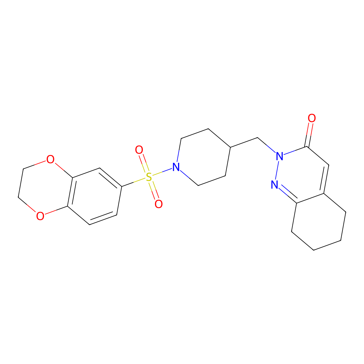 2-{[1-(2,3-Dihydro-1,4-benzodioxine-6-sulfonyl)piperidin-4-yl]methyl}-2,3,5,6,7,8-hexahydrocinnolin-3-one molecular structure, CAS 2097890-65-6