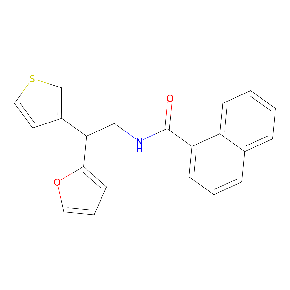 N-[2-(furan-2-yl)-2-(thiophen-3-yl)ethyl]naphthalene-1-carboxamide molecular structure, CAS 2097890-74-7
