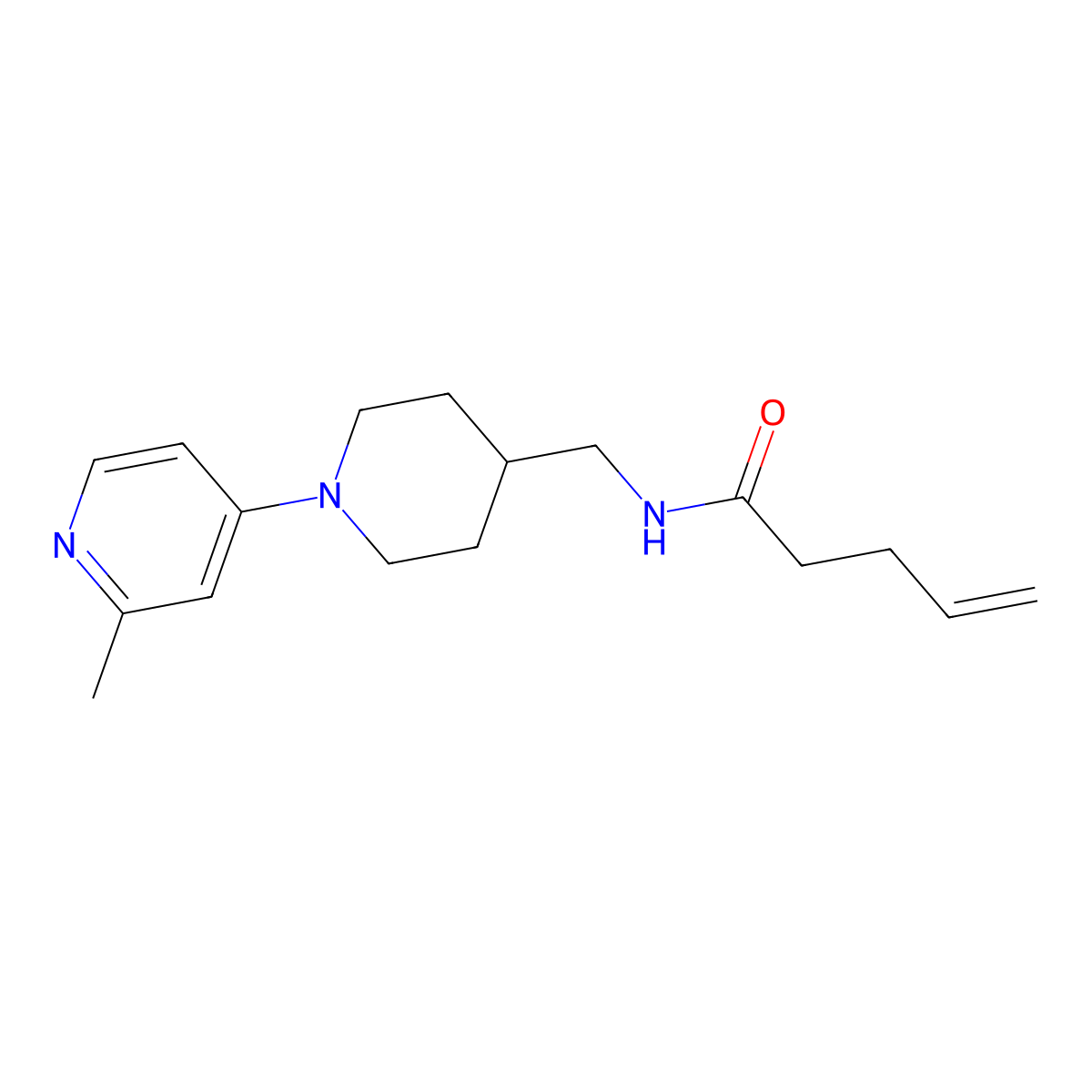 N-{[1-(2-methylpyridin-4-yl)piperidin-4-yl]methyl}pent-4-enamide molecular structure, CAS 2097890-81-6
