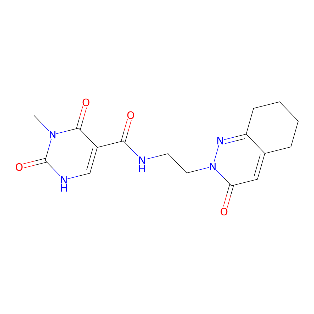 3-methyl-2,4-dioxo-N-(2-(3-oxo-5,6,7,8-tetrahydrocinnolin-2(3H)-yl)ethyl)-1,2,3,4-tetrahydropyrimidine-5-carboxamide molecular structure, CAS 2097890-89-4