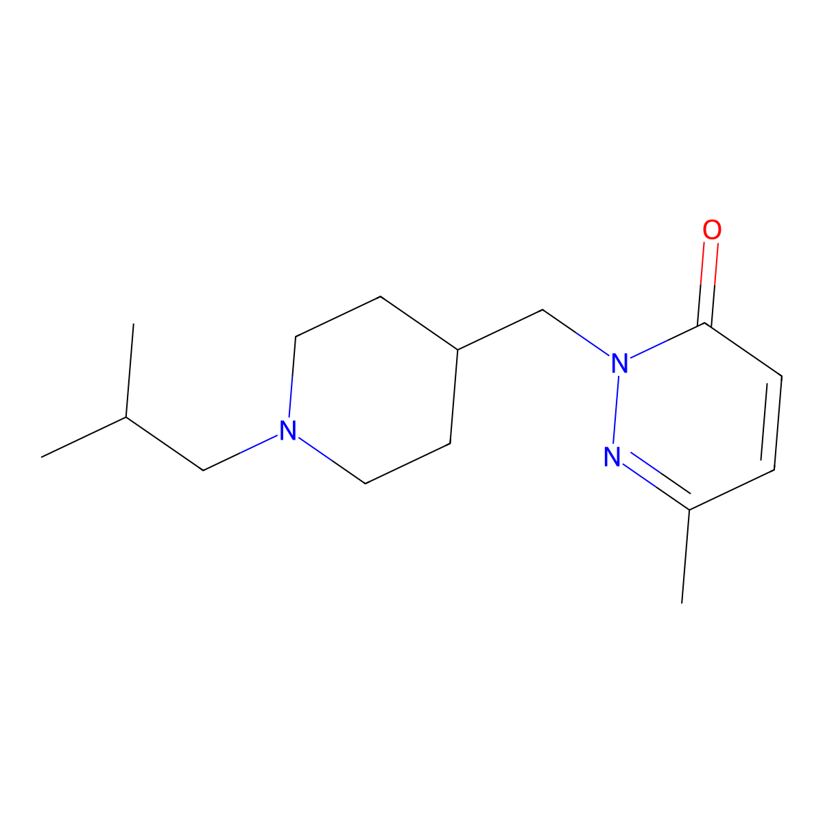 6-Methyl-2-{[1-(2-methylpropyl)piperidin-4-yl]methyl}-2,3-dihydropyridazin-3-one molecular structure, CAS 2097890-91-8