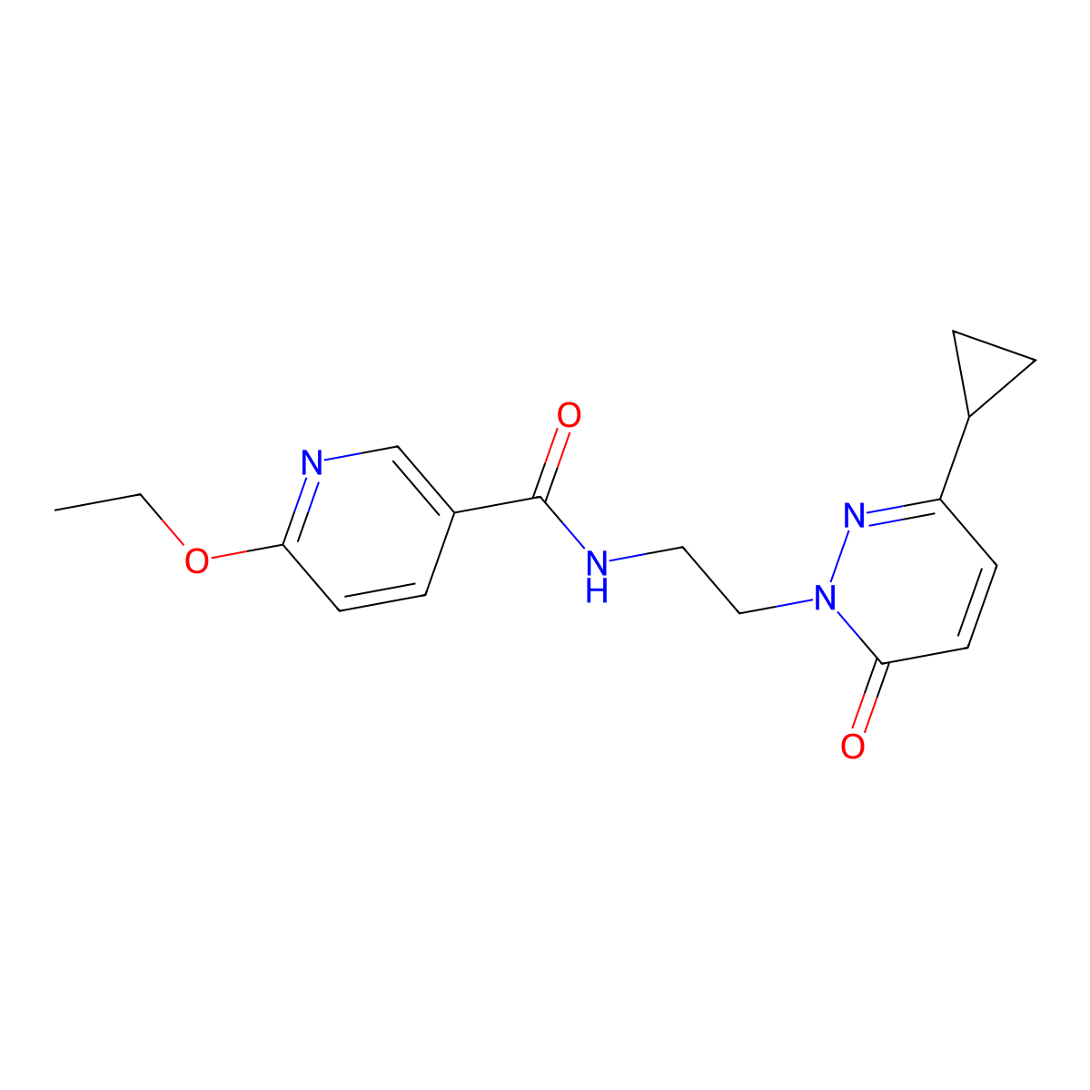 N-(2-(3-cyclopropyl-6-oxopyridazin-1(6H)-yl)ethyl)-6-ethoxynicotinamide molecular structure, CAS 2097890-92-9