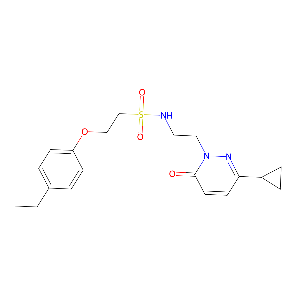 N-(2-(3-cyclopropyl-6-oxopyridazin-1(6H)-yl)ethyl)-2-(4-ethylphenoxy)ethanesulfonamide molecular structure, CAS 2097890-97-4