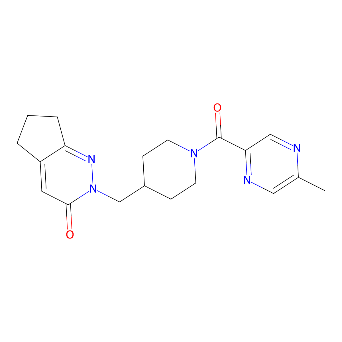 2-{[1-(5-methylpyrazine-2-carbonyl)piperidin-4-yl]methyl}-2H,3H,5H,6H,7H-cyclopenta[c]pyridazin-3-one molecular structure, CAS 2097891-02-4