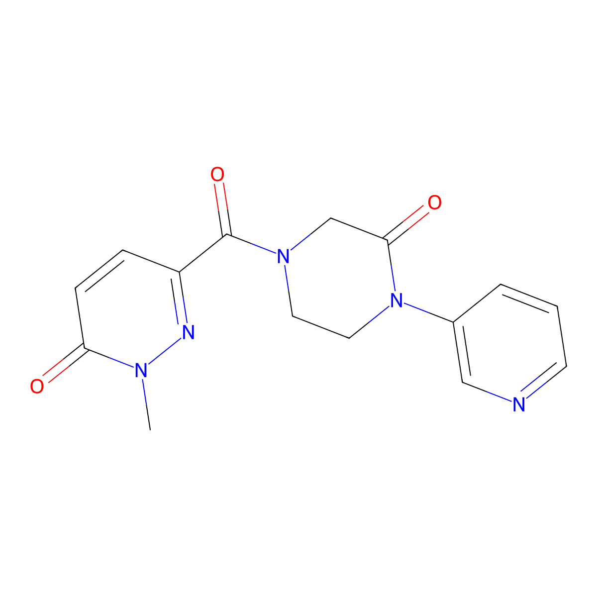 2-Methyl-6-[3-oxo-4-(pyridin-3-yl)piperazine-1-carbonyl]-2,3-dihydropyridazin-3-one molecular structure, CAS 2097891-10-4