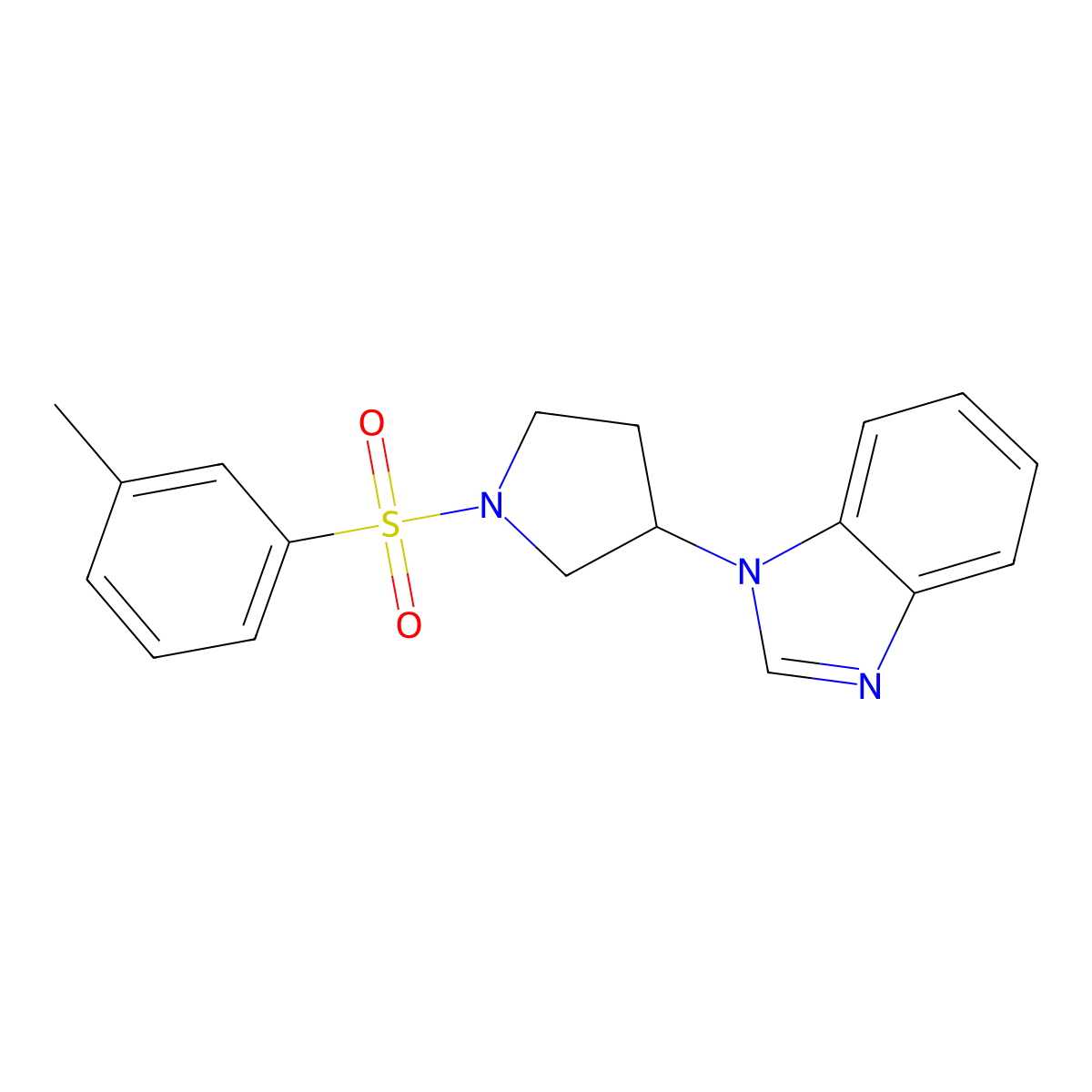 1-(1-(m-tolylsulfonyl)pyrrolidin-3-yl)-1H-benzo[d]imidazole molecular structure, CAS 2097891-16-0