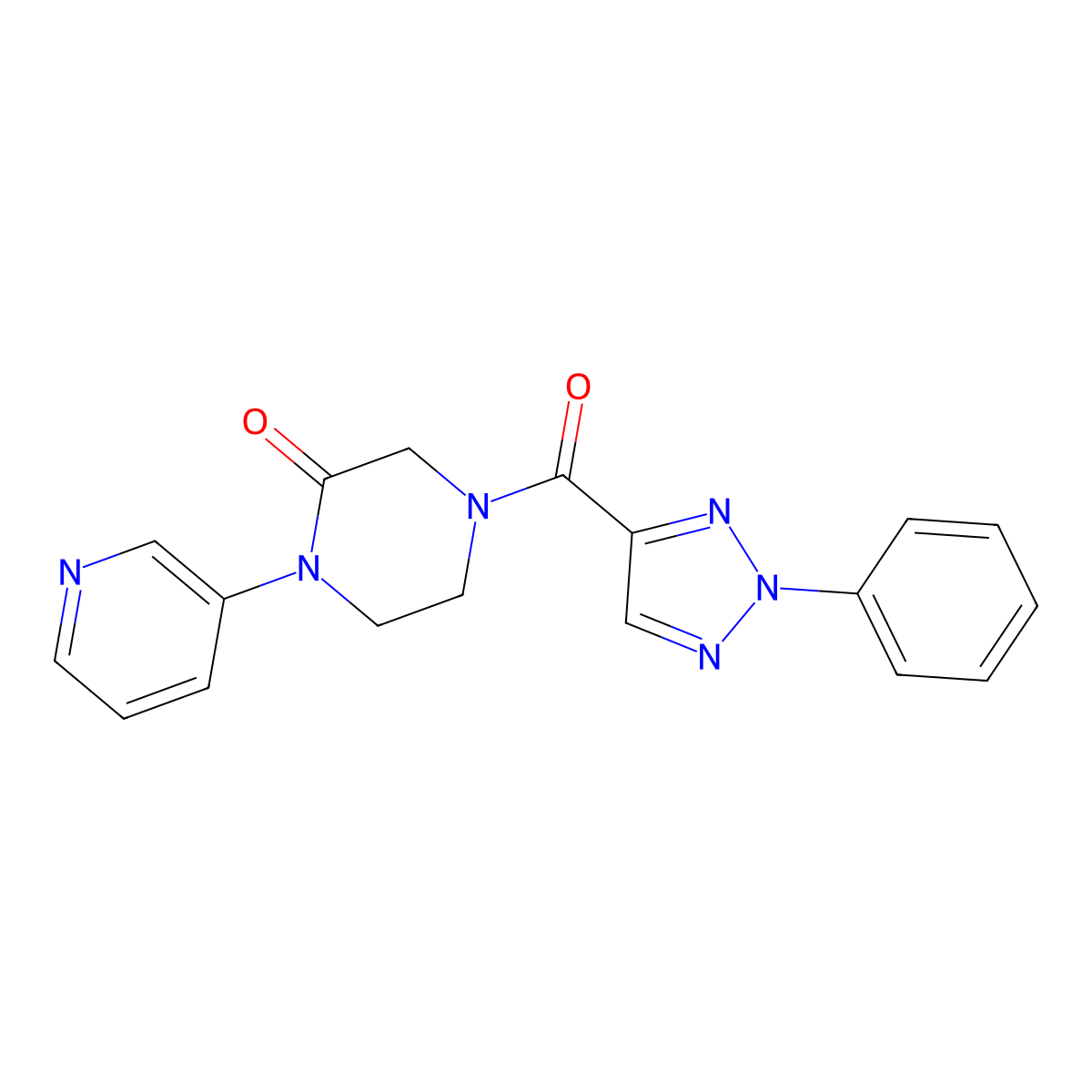 4-(2-phenyl-2H-1,2,3-triazole-4-carbonyl)-1-(pyridin-3-yl)piperazin-2-one molecular structure, CAS 2097891-18-2