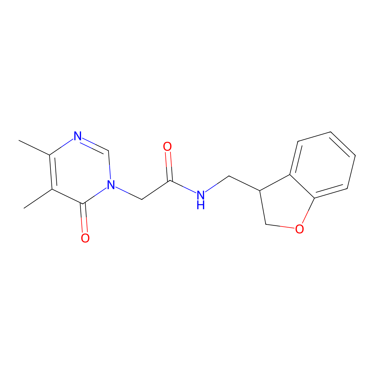 N-((2,3-dihydrobenzofuran-3-yl)methyl)-2-(4,5-dimethyl-6-oxopyrimidin-1(6H)-yl)acetamide molecular structure, CAS 2097891-24-0
