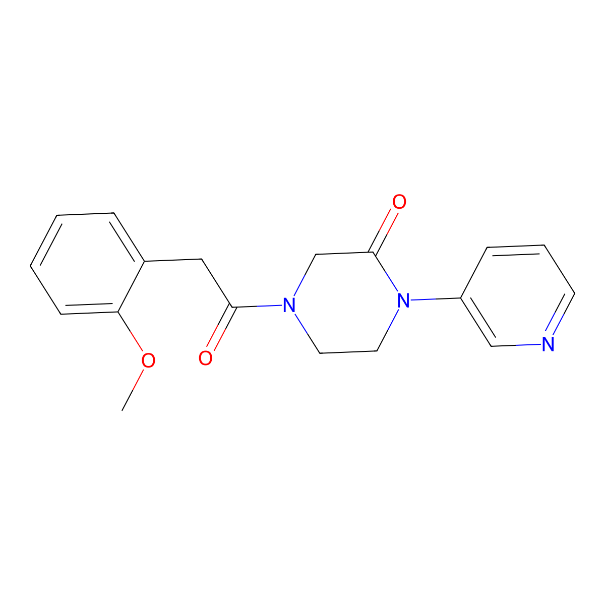 4-[2-(2-Methoxyphenyl)acetyl]-1-(pyridin-3-yl)piperazin-2-one molecular structure, CAS 2097891-29-5