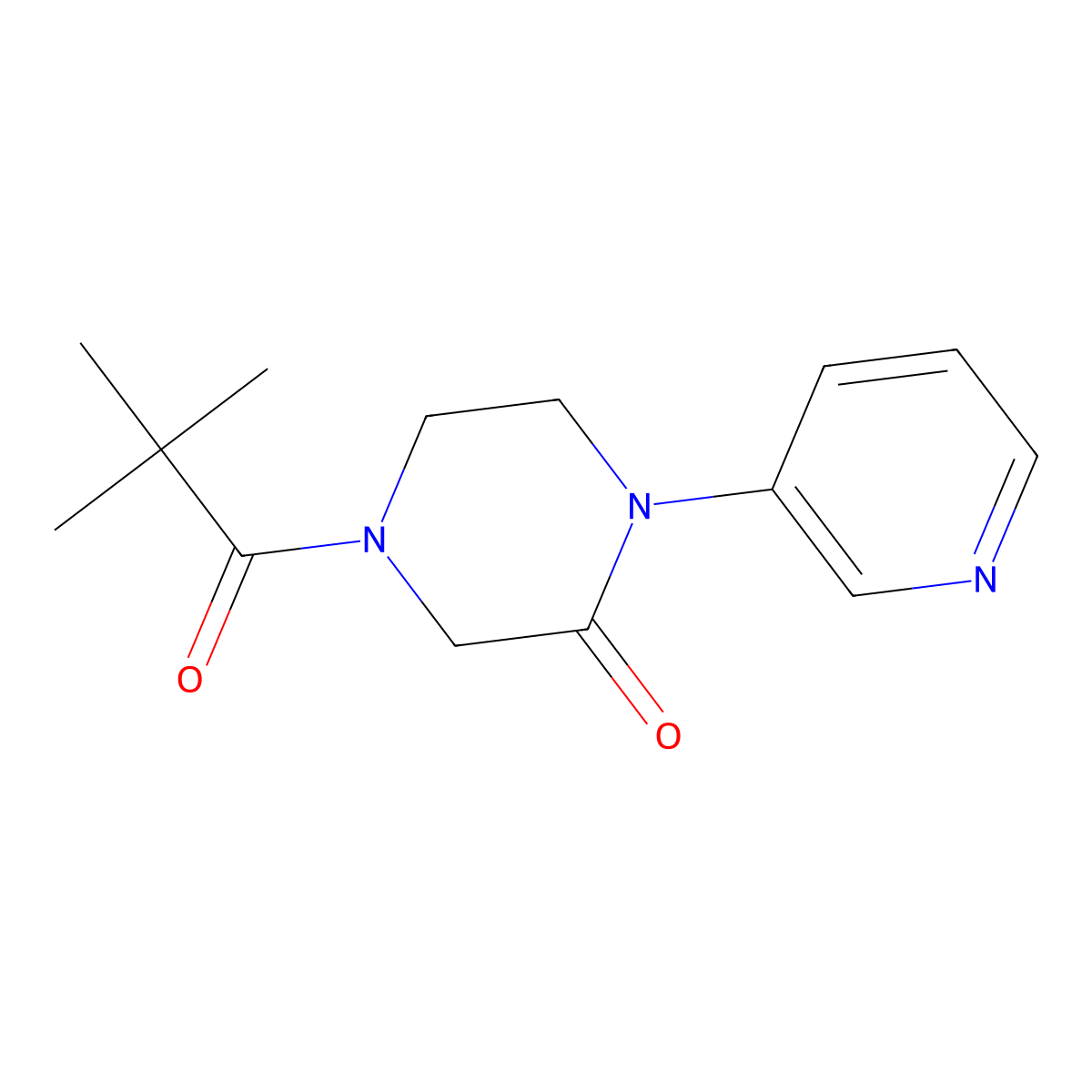 4-(2,2-Dimethylpropanoyl)-1-(pyridin-3-yl)piperazin-2-one molecular structure, CAS 2097891-37-5