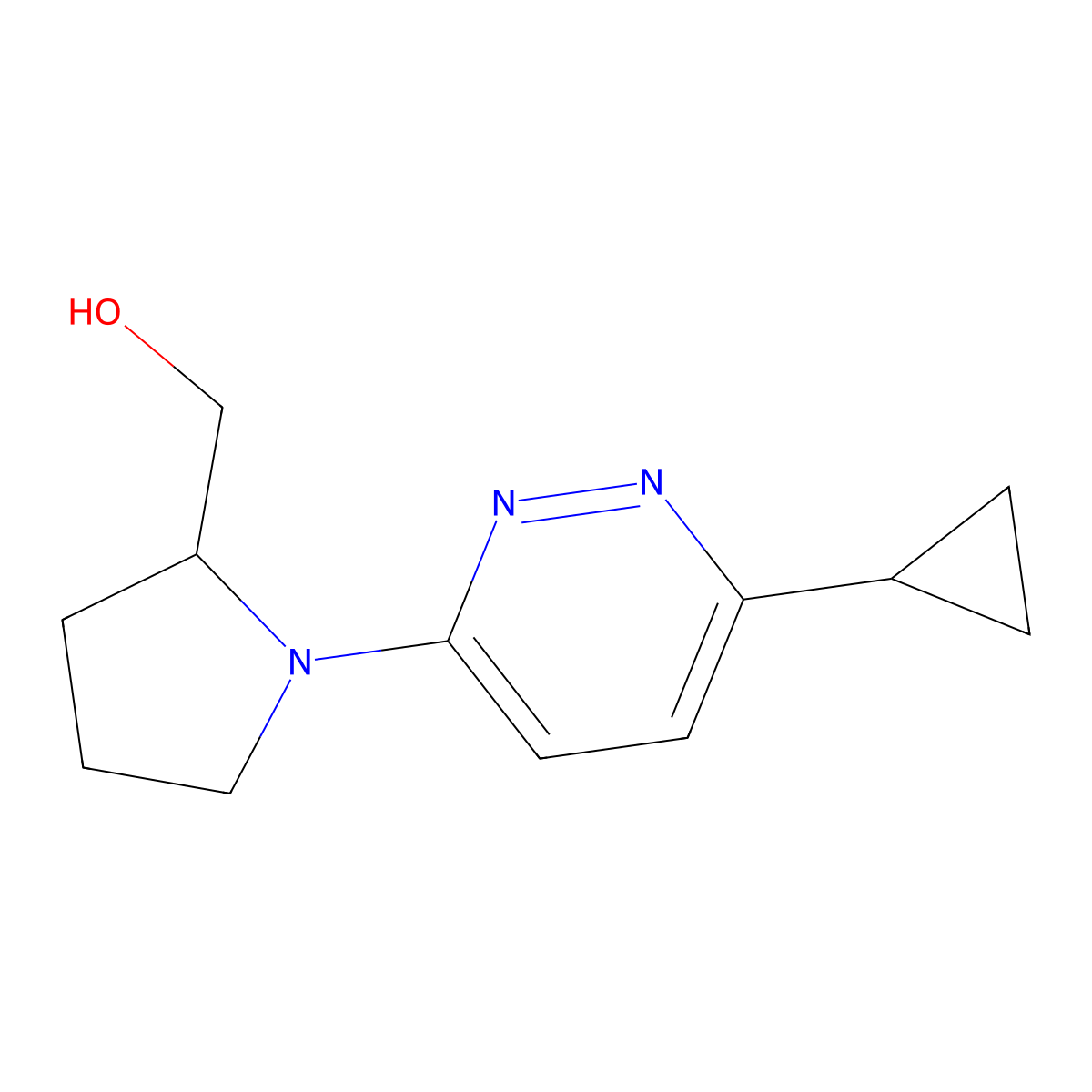 [1-(6-Cyclopropylpyridazin-3-yl)pyrrolidin-2-yl]methanol molecular structure, CAS 2097891-42-2