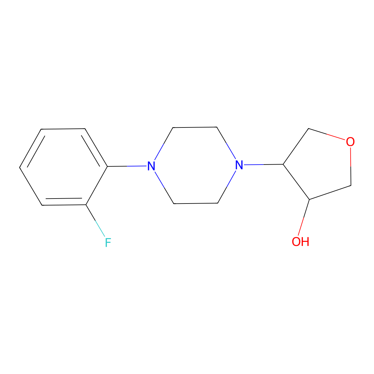 4-[4-(2-Fluorophenyl)piperazin-1-yl]oxolan-3-ol molecular structure, CAS 2097891-46-6