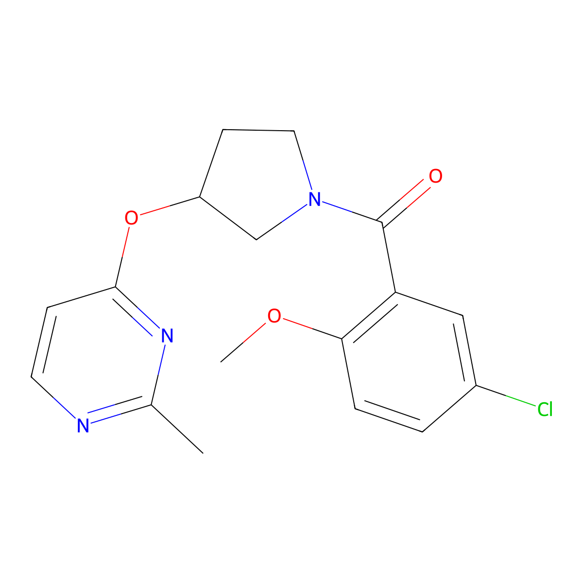 4-{[1-(5-Chloro-2-methoxybenzoyl)pyrrolidin-3-yl]oxy}-2-methylpyrimidine molecular structure, CAS 2097891-65-9