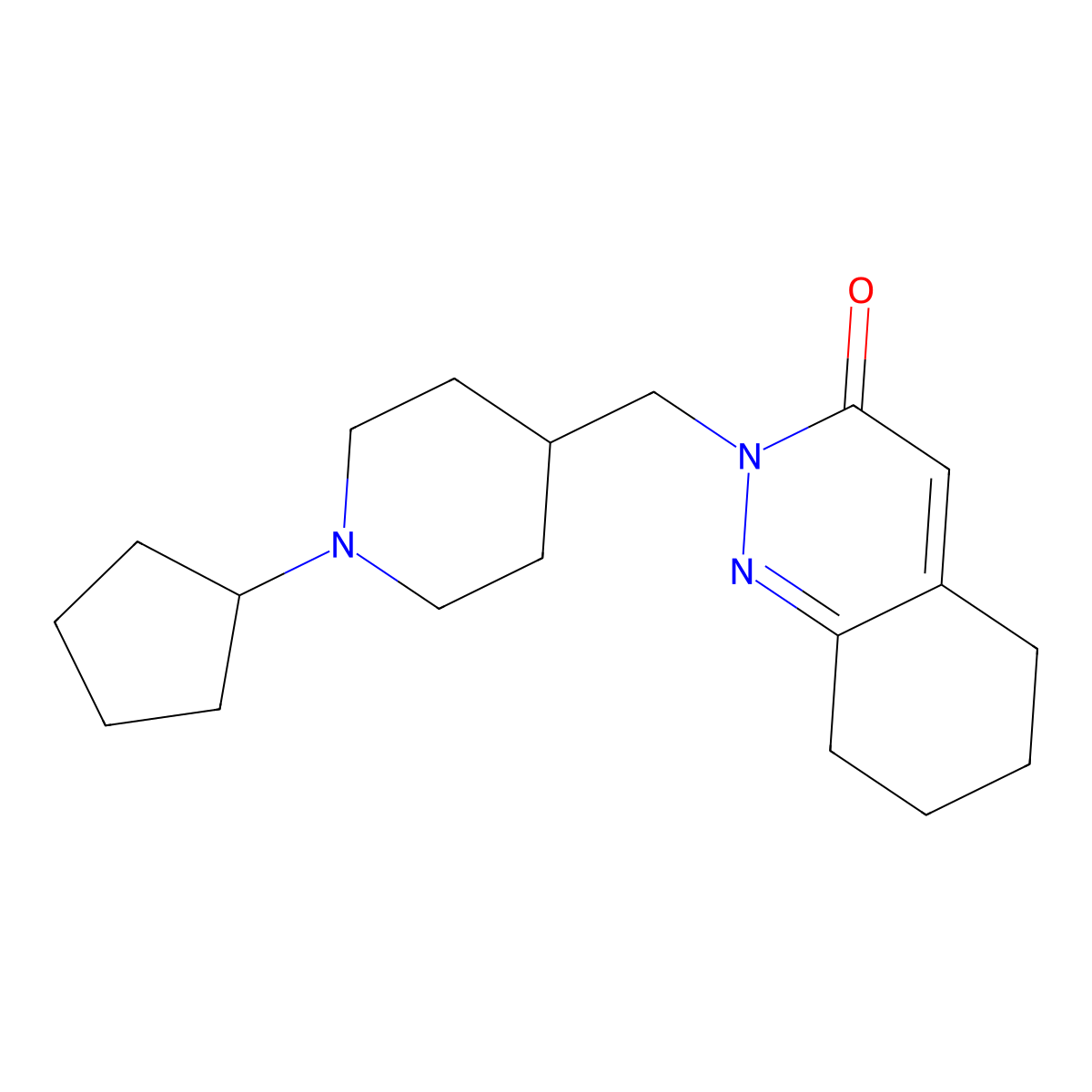 2-[(1-Cyclopentylpiperidin-4-yl)methyl]-2,3,5,6,7,8-hexahydrocinnolin-3-one molecular structure, CAS 2097891-71-7